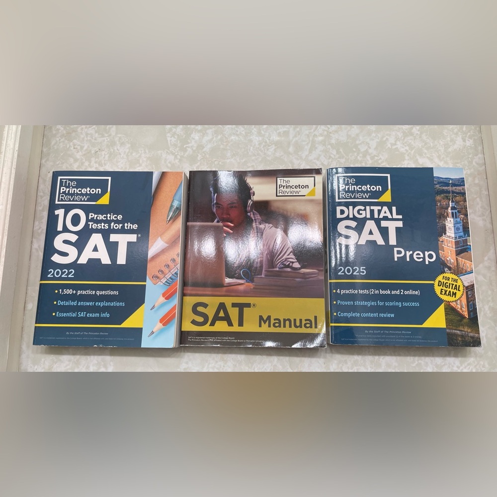 The Princeton Review SAT Prep Books 2025 + LOT OF 3 Great Value